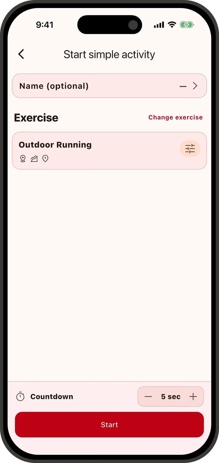 Single activity recording in FitnX